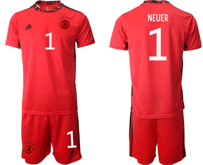 Men 2021 European Cup Germany red goalkeeper #1 Soccer Jerseys